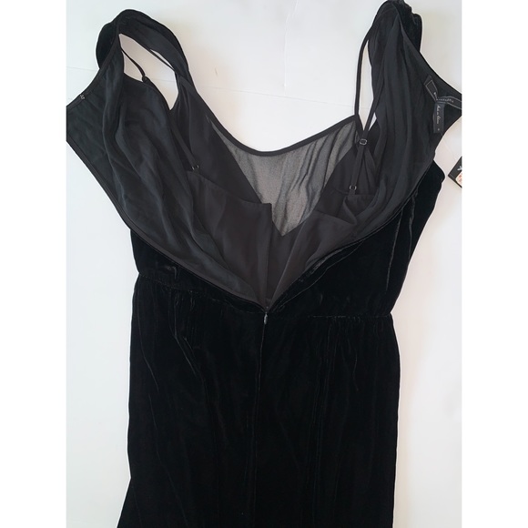 BCBGMaxAzria Ria New Black Velvet Asymmetrical Wrap Sleeveless Maxi Dress S - Picture 7 of 13